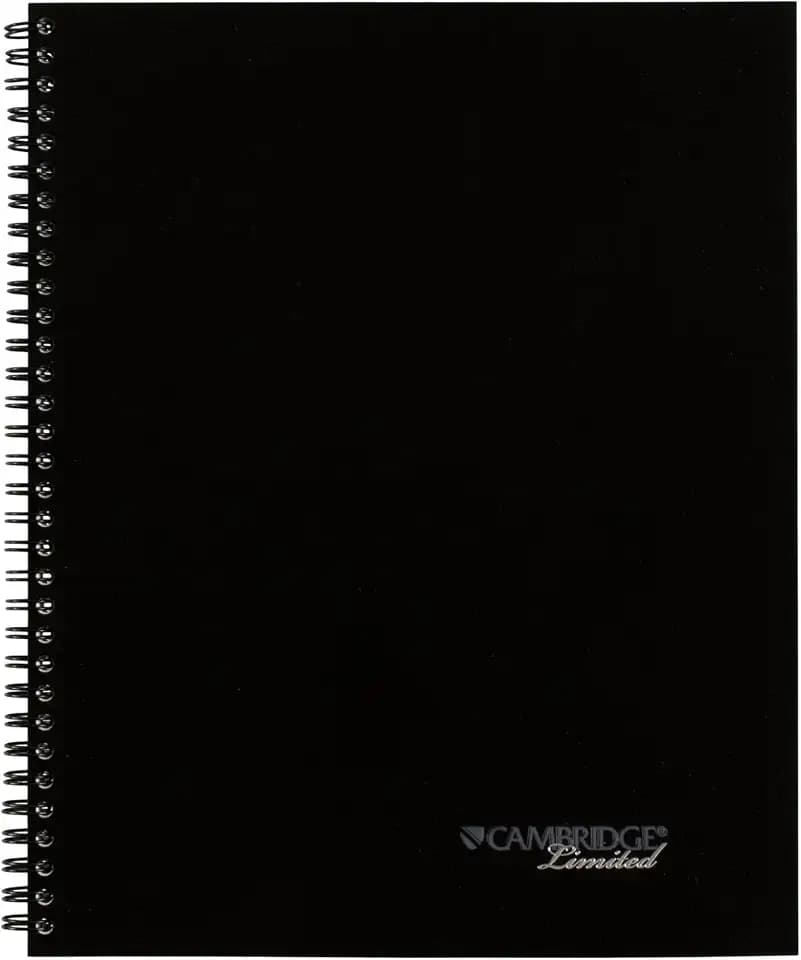 Cambridge Limited Business Notebook with QuickNotes, Legal Ruled Paper, 8" x 11", 80 Sheets, Flexible Soft Touch Cover, Wirebound, Gray (06066)