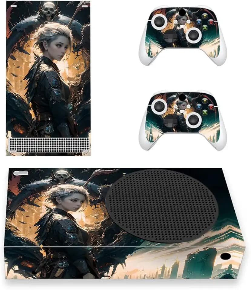 PlayVital Skin für Xbox Series S, Aufkleber Vinyl-Skins Schutzfolie Wrap Abziehbild Abdeckung Stickers Folie für Xbox Series S Konsole Controller-Drachenblick