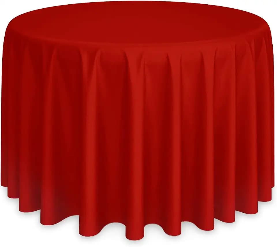 Lann's Linens - 120" Round Premium Tablecloth for Wedding/Banquet/Restaurant - Polyester Fabric Table Cloth - Red