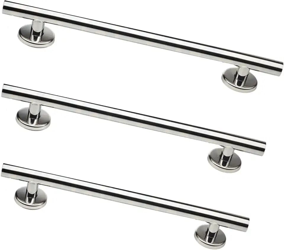 Designer Grab Bar Bundle - ADA Compliance - Polished, 1.25" Diameter - 18", 36", 42" - Pack of 3