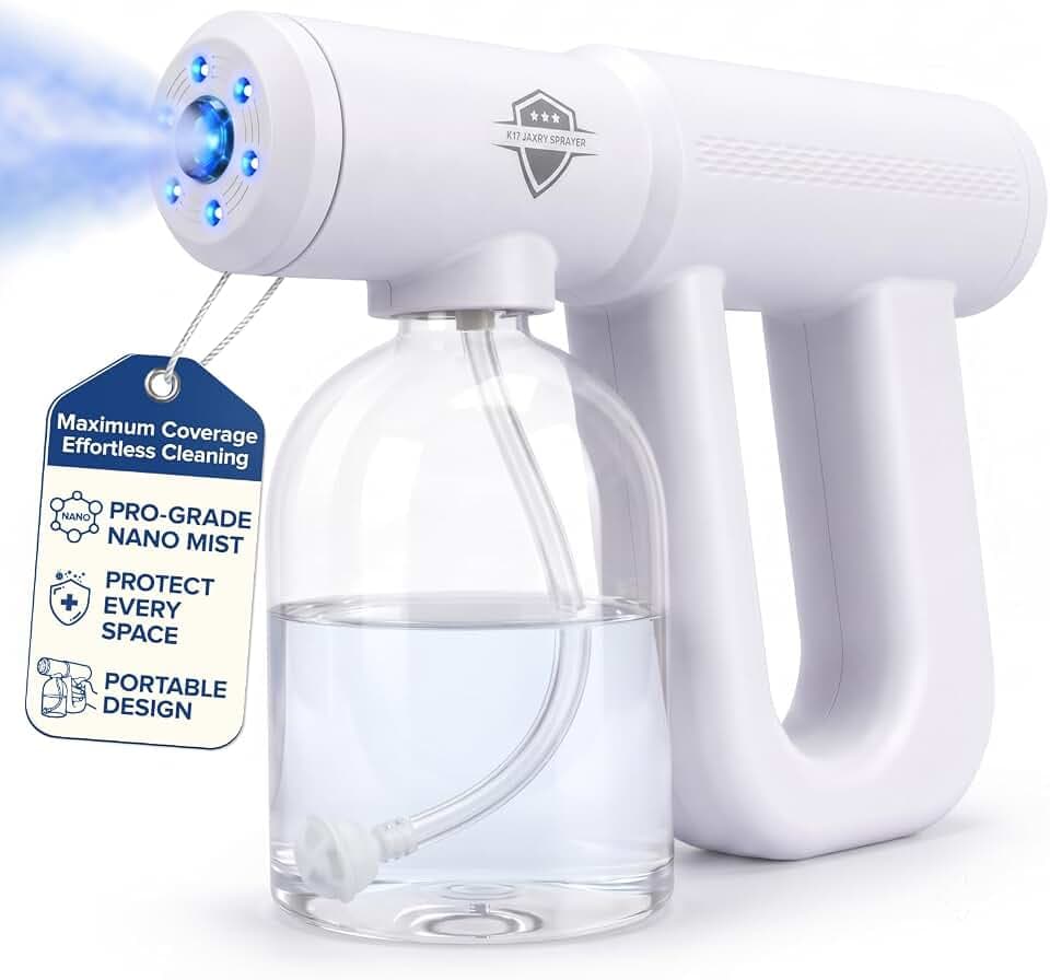 K17 Professional Nano Spray Gun, Blue Light Ultra Fine Mist Sprayer, White