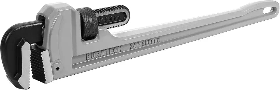 DURATECH 24-inch Aluminum Straight Pipe Wrench, Adjustable Plumbing Wrench