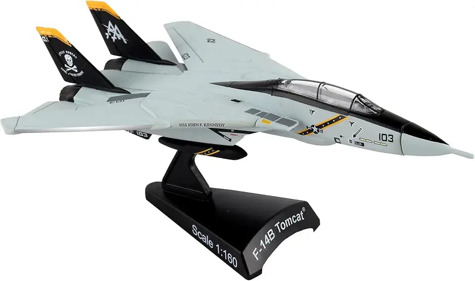 Daron F-14 Tomcat Jolly Rogers Die-Cast Model – 1:160 Scale Supersonic Fighter Jet Replica, VFA-103 Squadron, Highly Detailed, 4.75” Length x 2.875” Wingspan, Adult Collectible Ages 14+