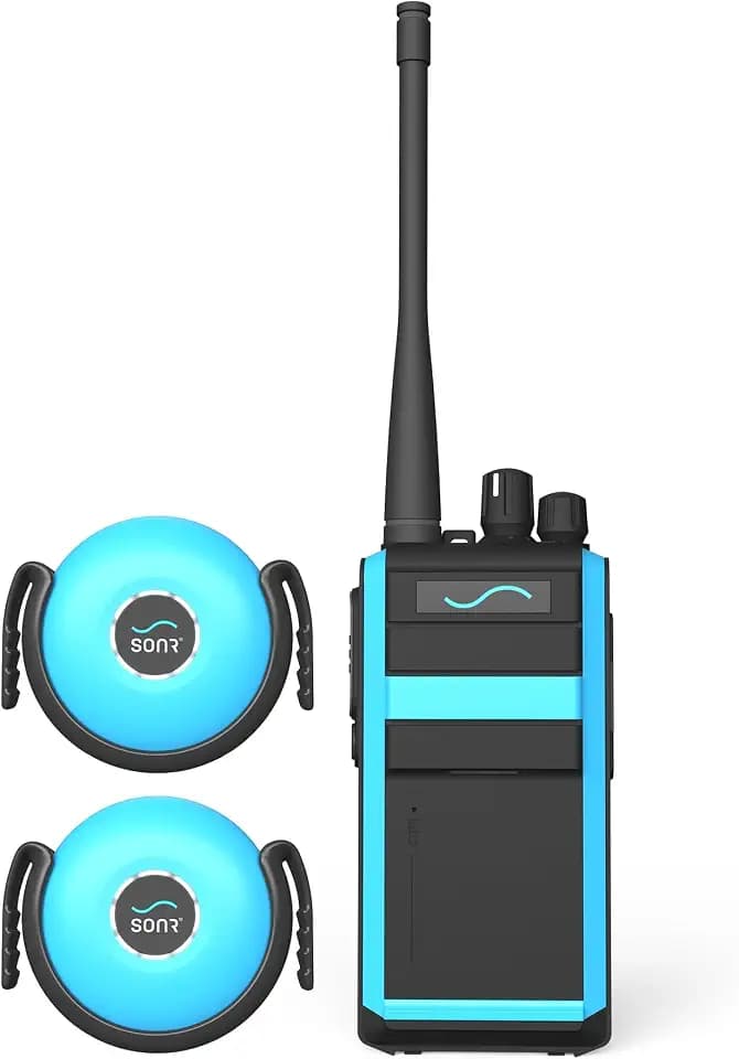 SONR Dual Receiver Swim Coach Communicator, Real-time Bone Conduction System (Blue)