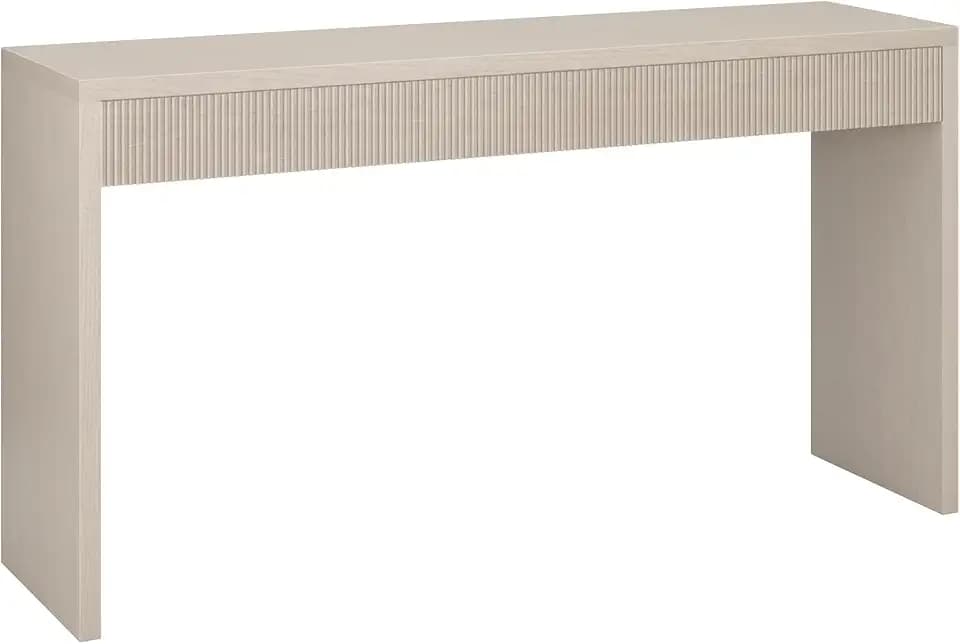 Henn&Hart 55" Fluted Modern Console Table, Sofa Table, Beech White