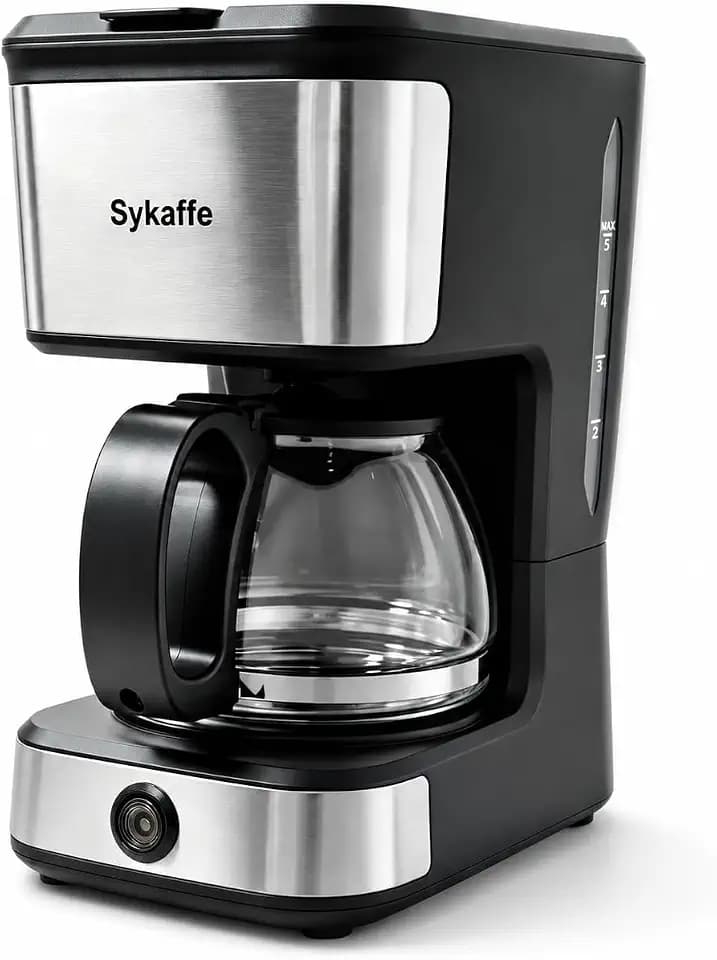 5 Cup Coffee Maker, Compact Machine with Reusable Filter, Keep Warm