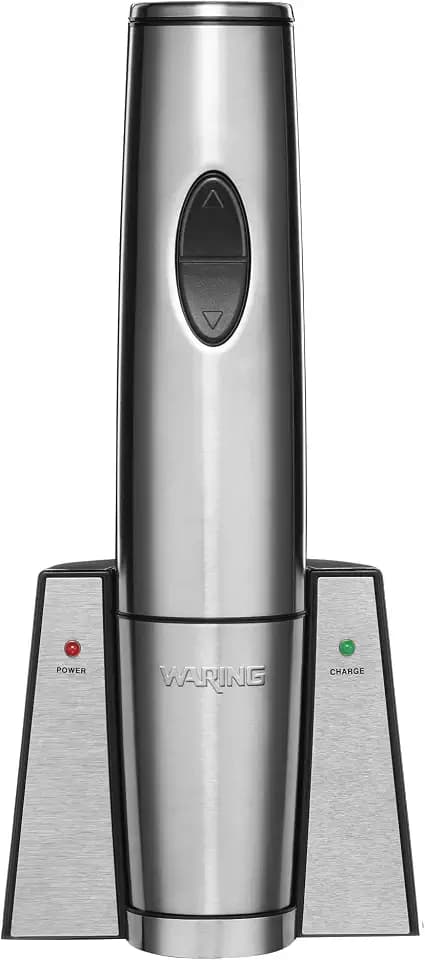 Waring Portable Electric Wine Bottle Opener with 120 Cork Capacity