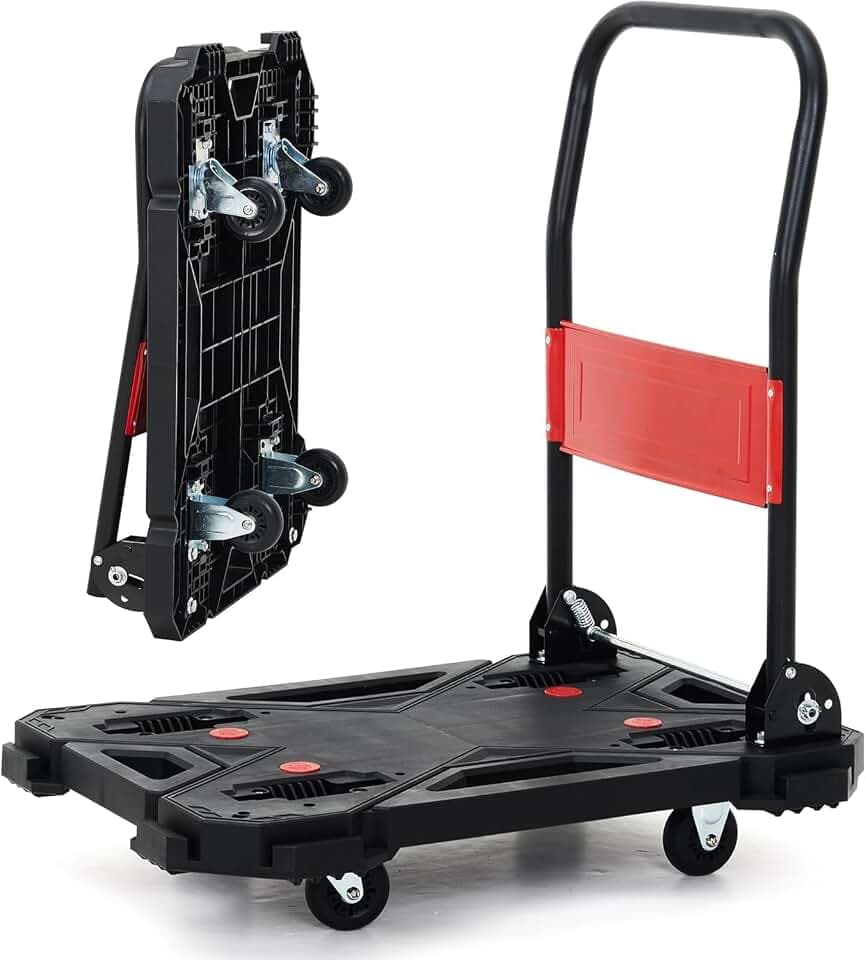 Garvee Folding Hand Truck, 330 LBS Heavy-Duty Moving Dolly with 4 Wheels