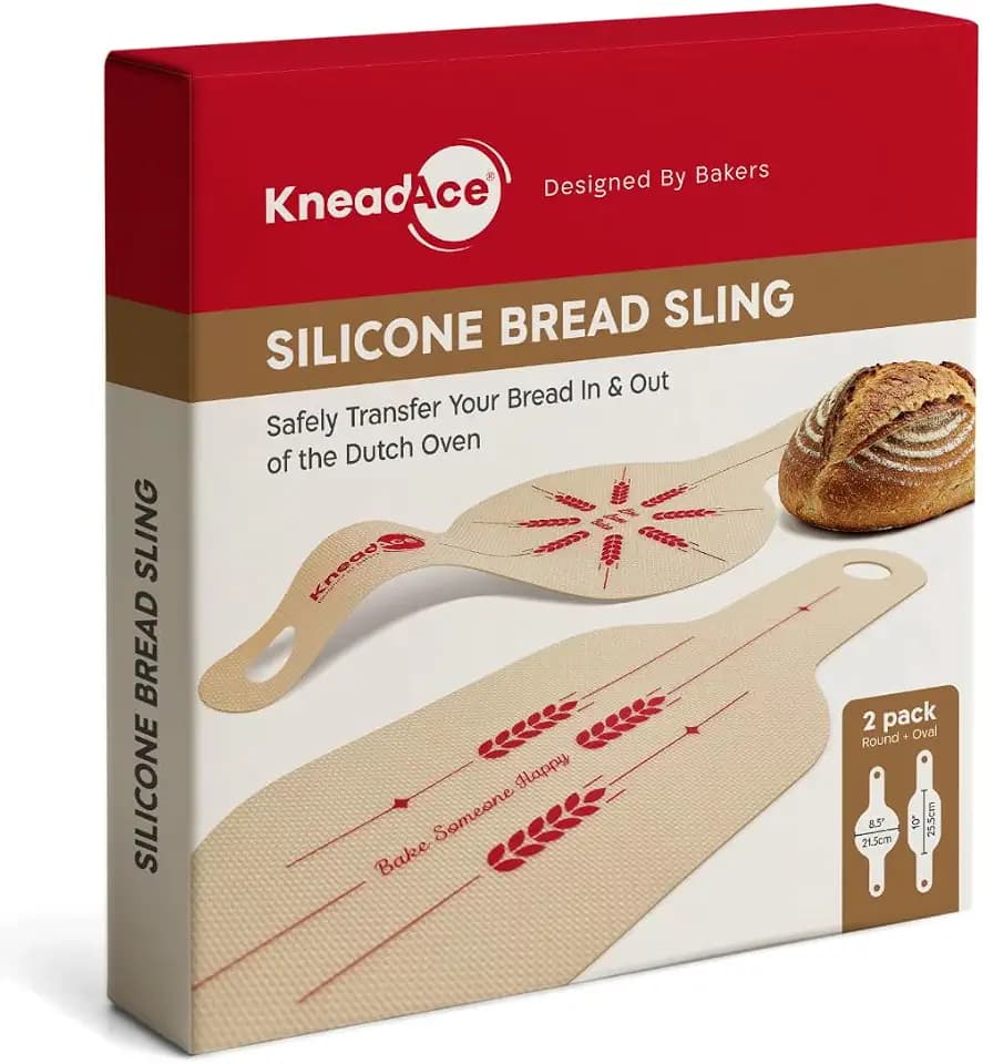 KneadAce Sourdough Silicone Bread Sling for Dutch Oven, 2 Pack Oval & Round