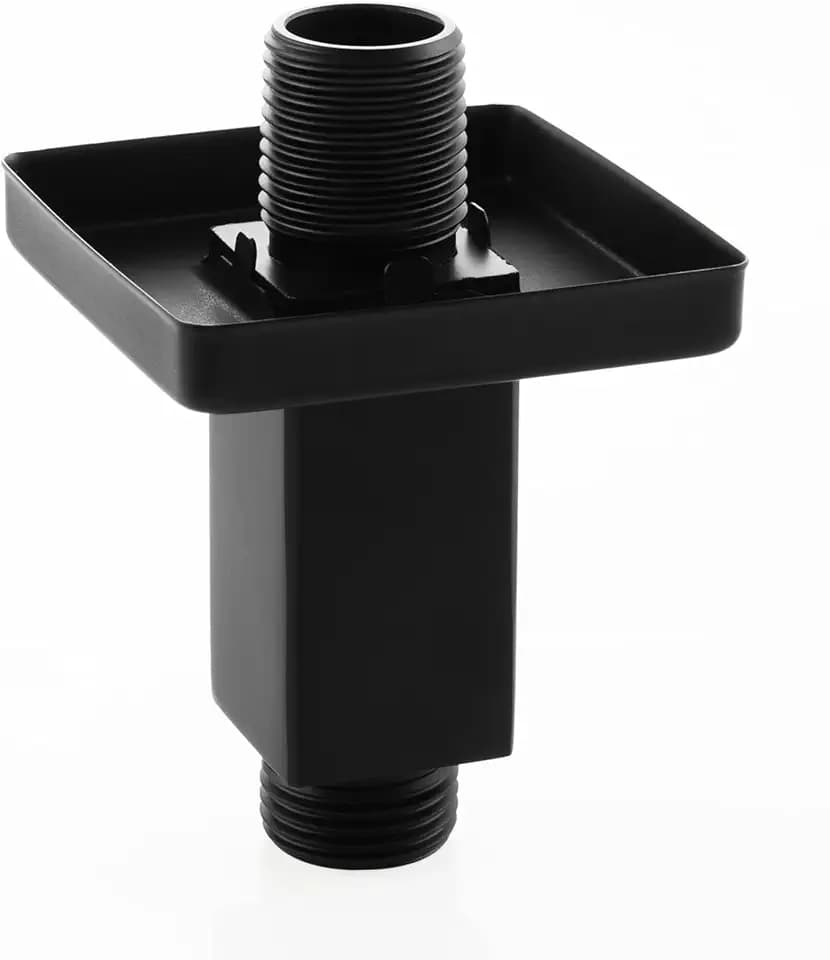 Straight Shower Arm with Flange, Ceiling Mount 3" Pipe, Matte Black