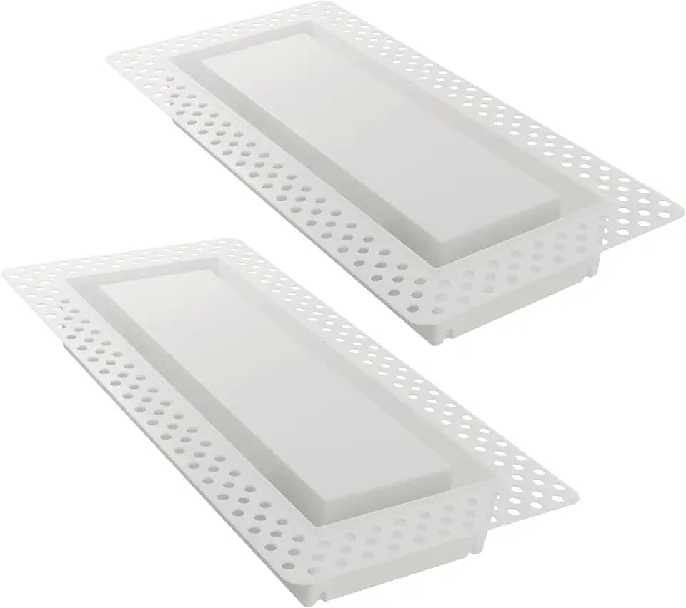 Fittes Flush 4x10" ABS Wall/Ceiling Vent with Single Channel, White-2pk