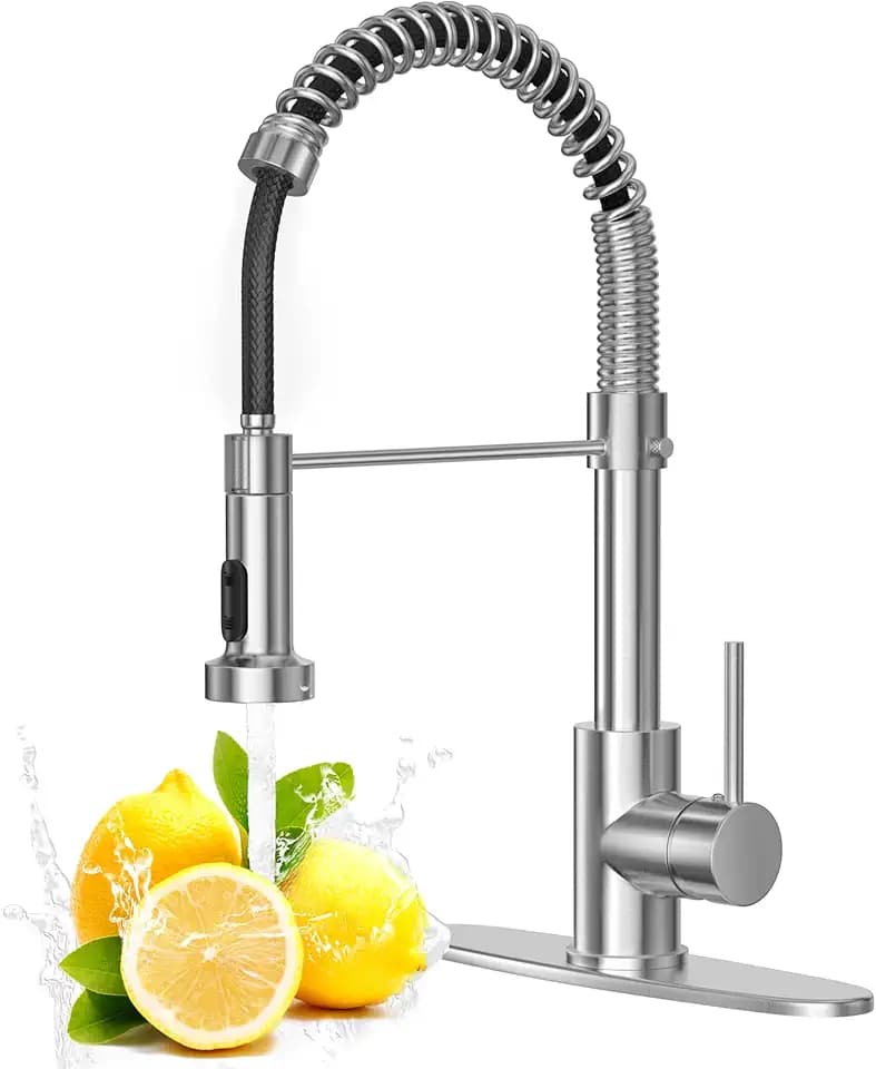 Kitchen Faucet with Pull Down Sprayer, Brushed Nickel