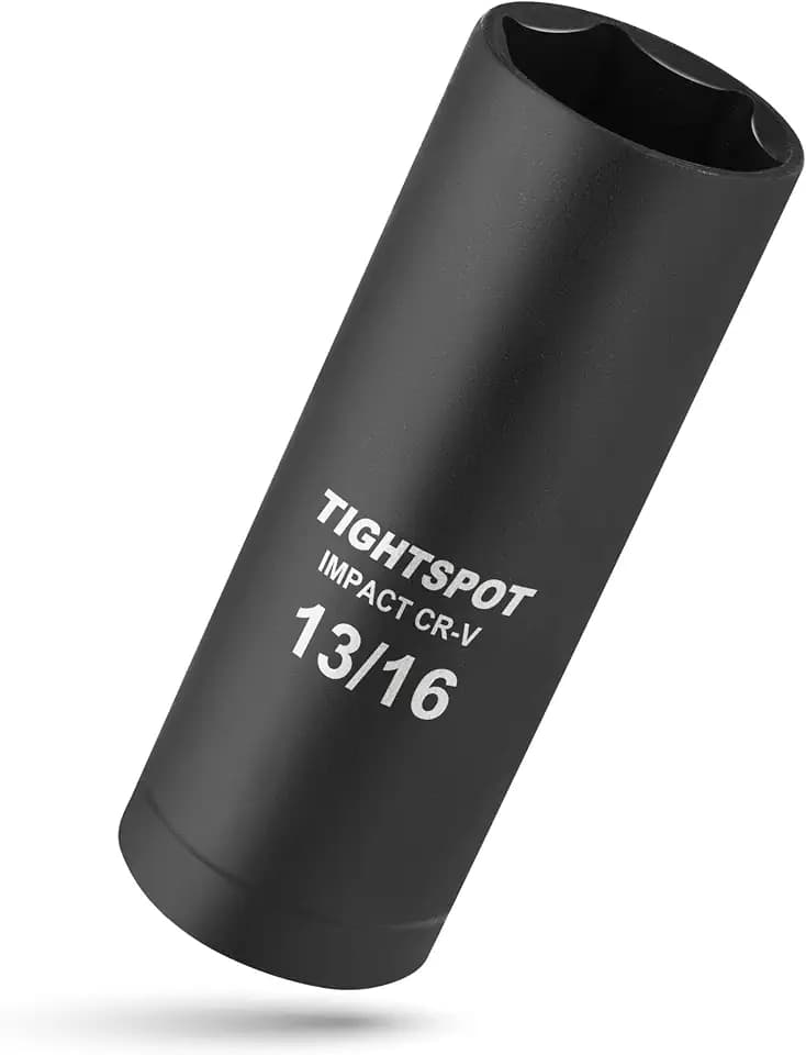 TIGHTSPOT 1/2" Dr 13/16 Inch Deep Socket, Anti-Round 6-Pt, CRV Steel