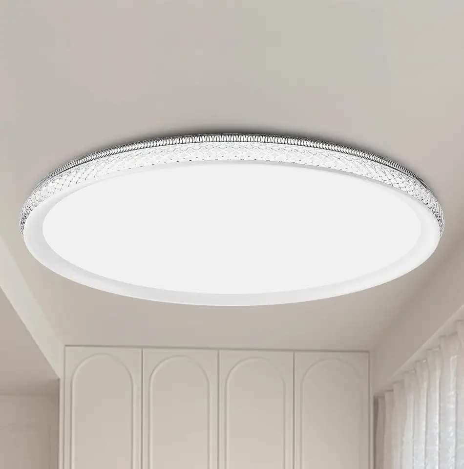 15-Inch White LED Flush Mount Ceiling Light, 3800LM, 5CCT Dimmable