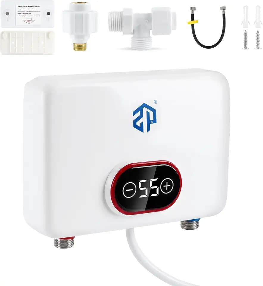 Elektronischer Durchlauferhitzer, Küche 220V 5500W elektrische Warmwasserbereiter tankloser Mini-Warmwasserbereiter mit LED Temperaturanzeige