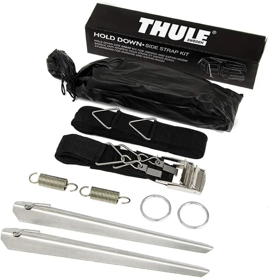 Thule Sturmverspannung Hold Down Side Strap Kit, Schwarz, kompatible mit Caravan
