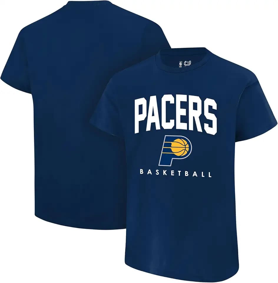 Ultra Game Boys' Arched Plexi Short Sleeve T-Shirt,Indiana Pacers,Team Color,8