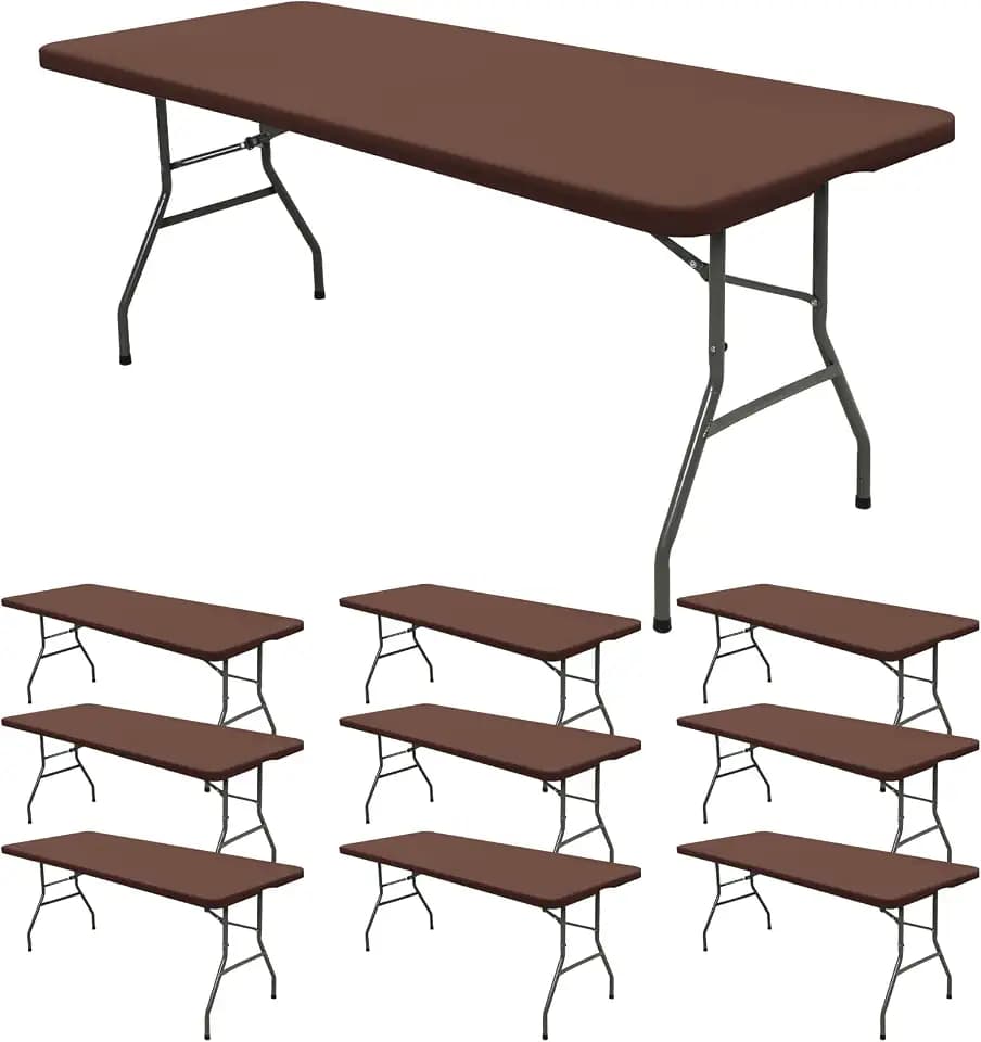 10 Pack Stretch Table Top Cap Cover, Coffee, 30" x 96"