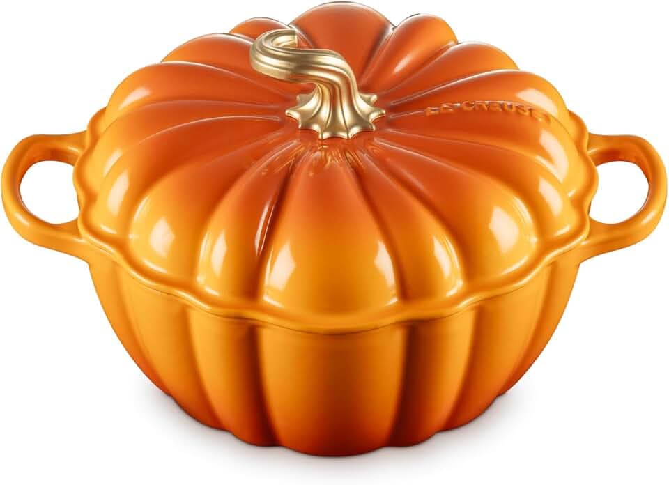 Le Creuset Enameled Cast Iron Signature Pumpkin Cocotte, 4 qt., Persimmon