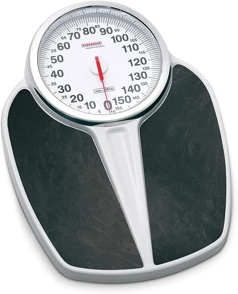 SOEHNLE PROFESSIONAL Mechanische Personenwaage 6163 Max. 160 kg I Große und übersichtliche Kreiszeigeranzeige I Robustes Gehäuse aus Stahl