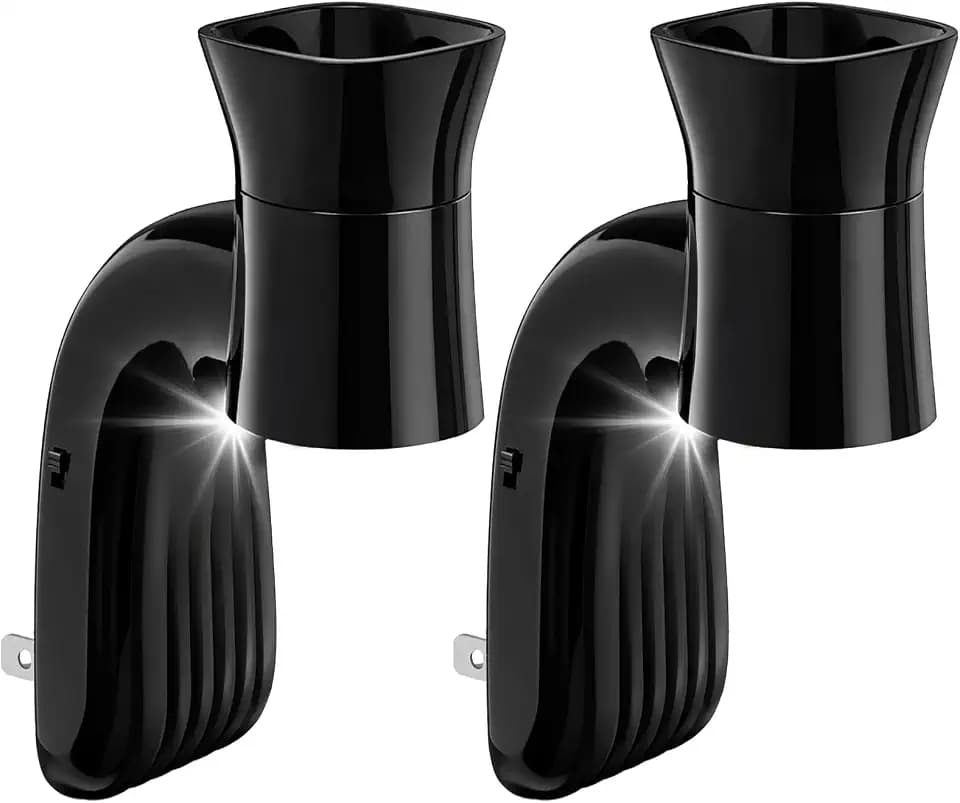 2 Pack Wall Fragrance Plug in with Night Light, Black