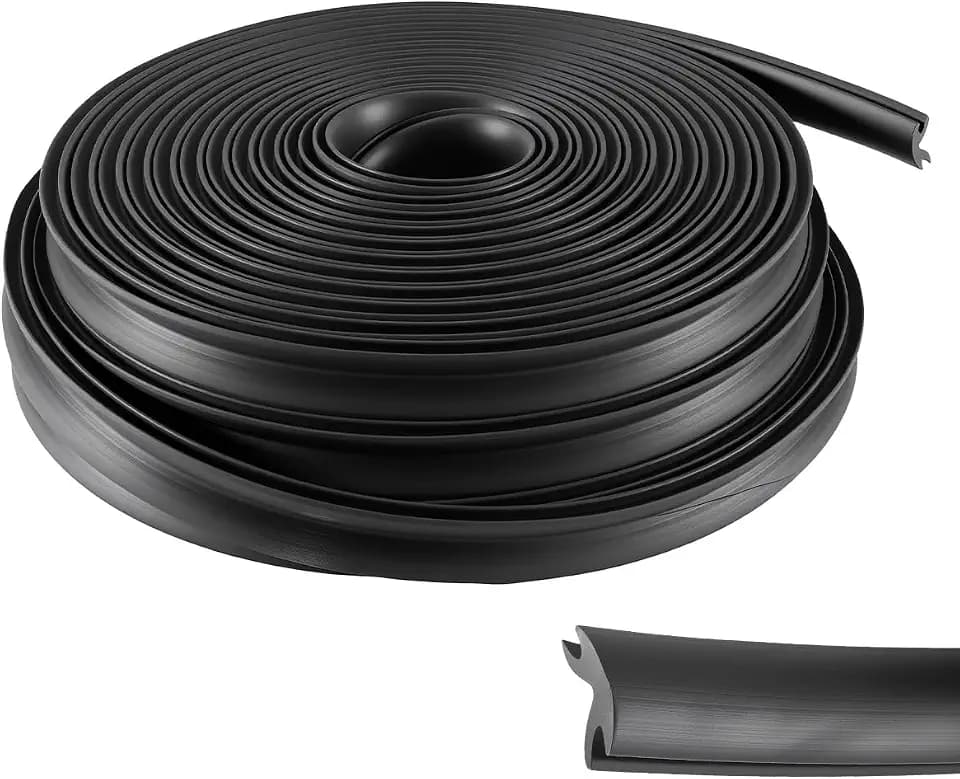 50.85 FT Boat Rub Rail Vinyl Insert, Black Flexible PVC Trim