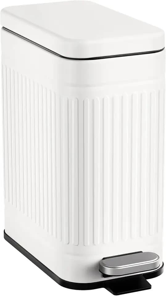 TrashAid 2.6 Gallons Small Bathroom Trash Can with Soft Close Lid, White