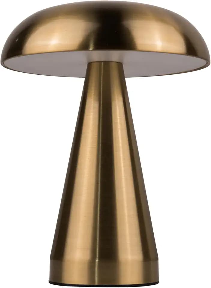 Craftmade - Marta 8.25 in. Brass Finish 1-Light Integrated LED, 2700/4500/6000K CCT 3-Way Touch Rechargeable Table Lamp with Shade
