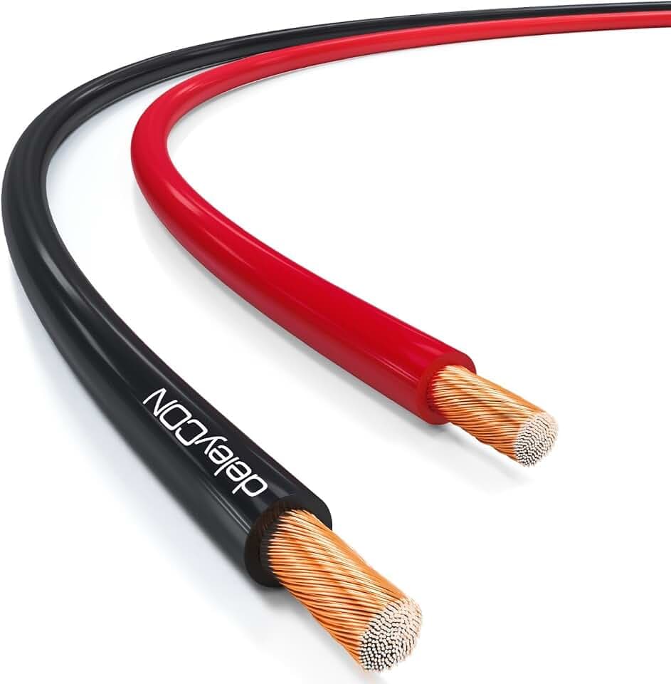 deleyCON 50m Lautsprecherkabel 2x 1,5mm² Boxenkabel CCA - Rot/Schwarz