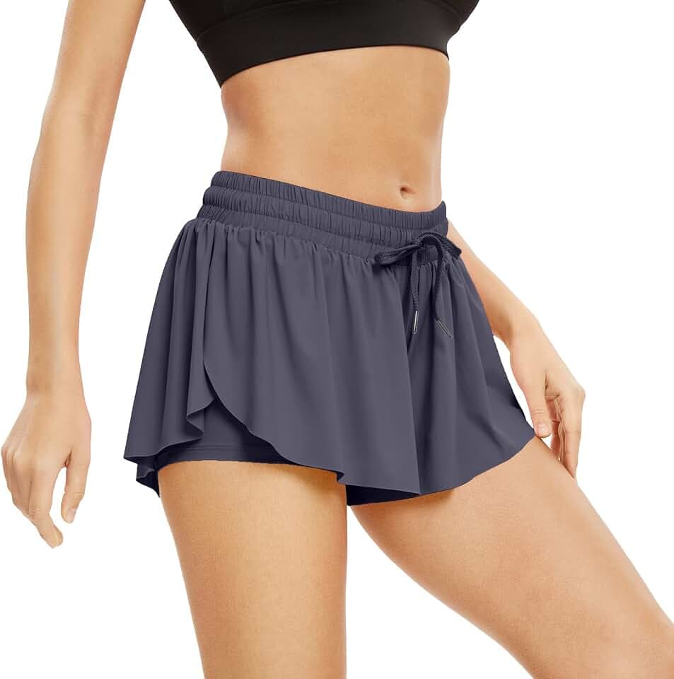 Blaosn Flowy Athletic Shorts for Women Gym Yoga Workout Running Short Pants Tennis Skort Skirt Cute Clothes Casual Summer