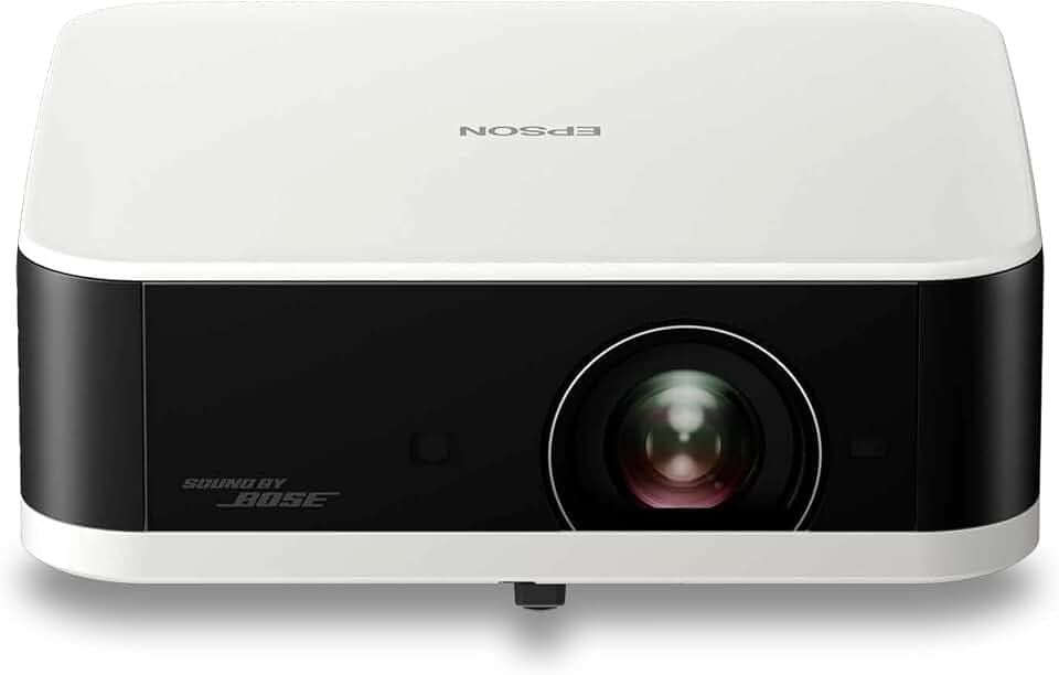Epson Lifestudio Pop EF-61W | Tragbarer Full-HD-1080p-Smart-TV-Projektor | Sound by Bose | 700 Lumen | 3LCD x RGB-LED | Google TV | Einfache Einrichtung | 150''-Projektionsfläche | 5 Jahre Garantie