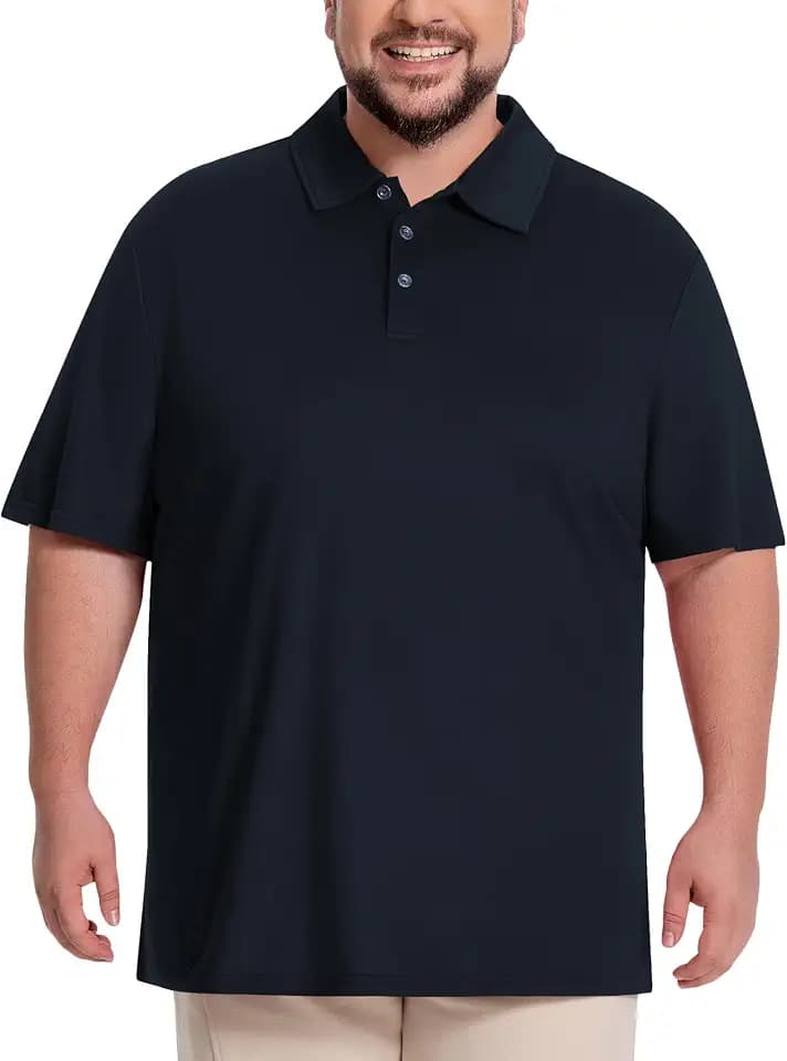 Idtswch Mens Big and Tall Cotton Golf Polo Collar Shirt XL-8XL