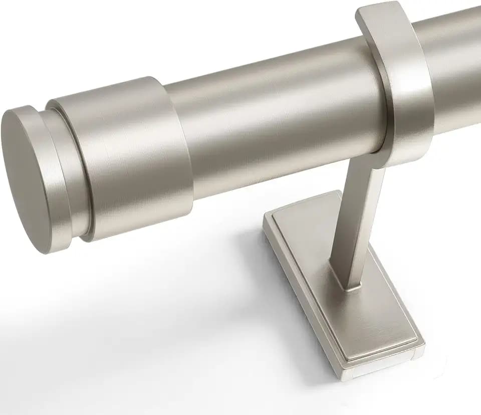 1 ¼” Heavy Duty Adjustable Curtain Rod, 6-12ft, Brushed Nickel
