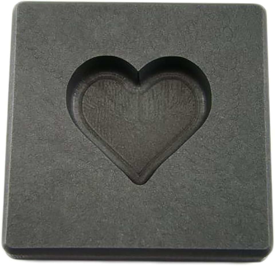 2 oz Heart Gold High Density Graphite Mold 1 oz Silver