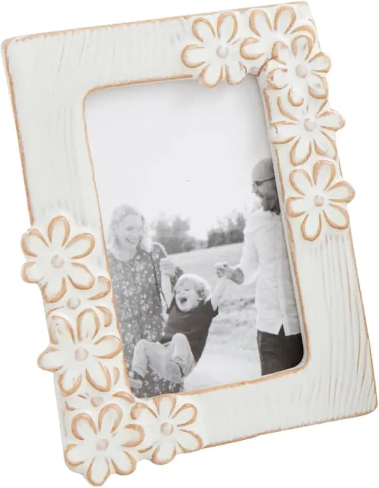 Mud Pie Vertical Flower Mini Frame; 4.25" x 5.5"