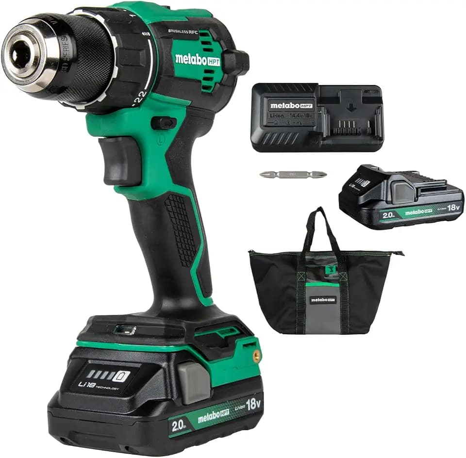 Metabo HPT 18V MultiVolt Cordless Brushless Driver Drill Kit, DS18DEX