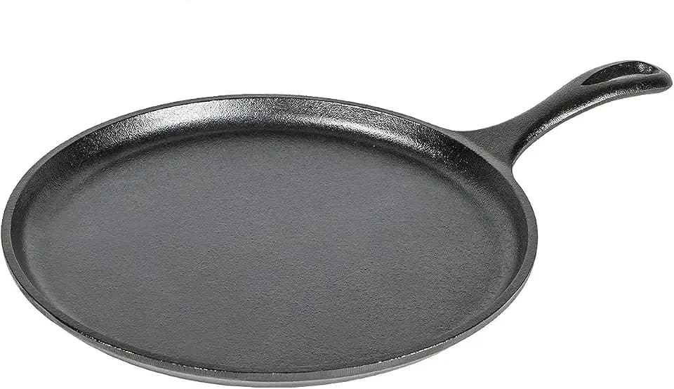 Lodge Round Seasoned Cast Iron Griddle, PFAS-Free, 10.5 Inches