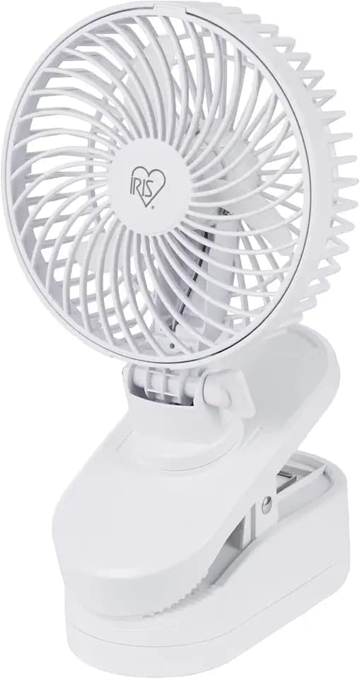 IRIS USA 5" Battery Operated Clip On Fan, D-Battery Powered, Outdoor, White