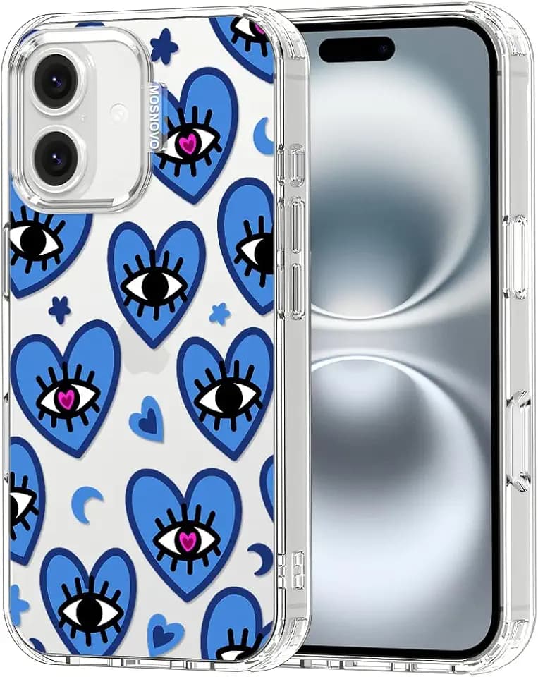 MOSNOVO for iPhone 16 Plus Case, Shockproof Military-Grade Protection 6.6ft Drop Tested, Clear Phone Case for iPhone 16 Plus, Velvet Gaze Design