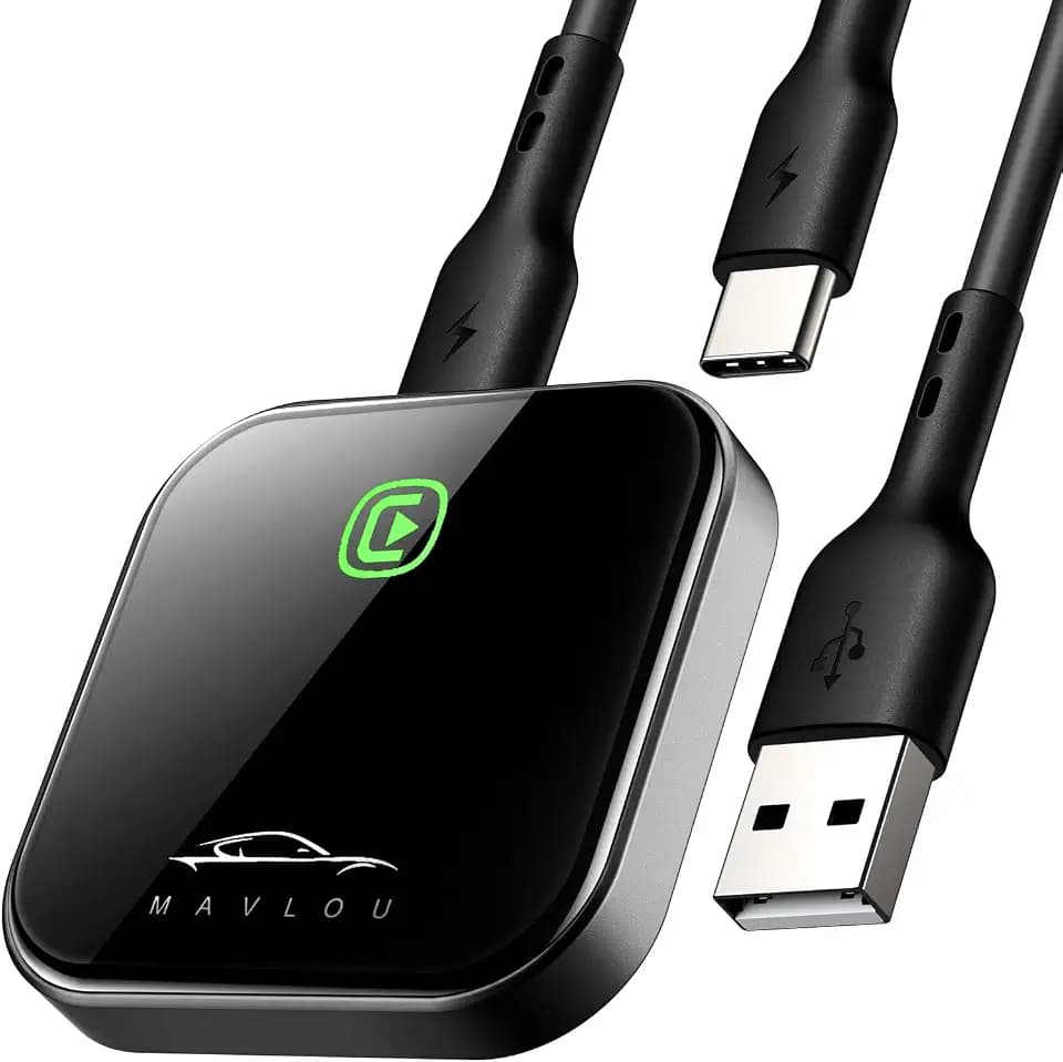 Carplay Wireless Adapter für iPhone, Superschnelle & Stabil Dongle, Konvertieren Sie Wired Car Play zu Wireless, Plug & Play OTA-Upgrade, für iOS 10+ & Autos mit Wired CarPlay (Black Gray)