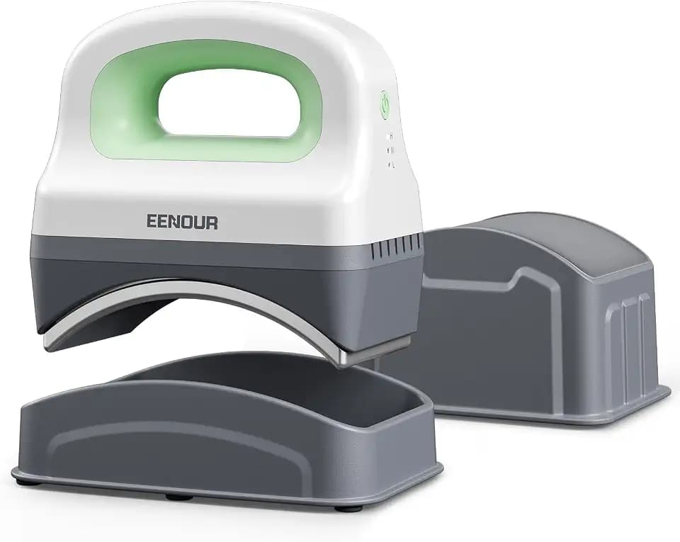 EENOUR Hat Press Machine, Mini Heat Press for Caps with 3 Heating Levels & Auto-Off, Handheld Cap Easy Press with 3"×5.5" Arched Heating Plate for 6-8 Hat Size, 19-26 Girth