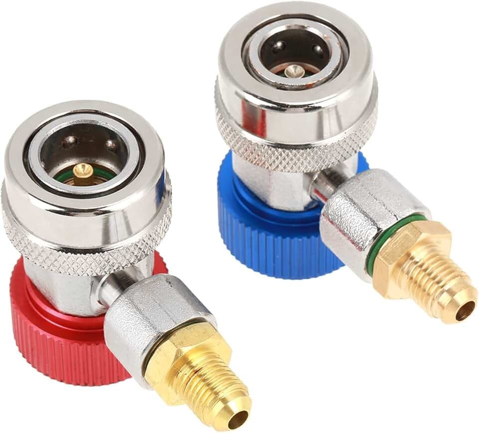 Einstellbarer Schnellkupplungsadapter, AC R134A-Adapter, schnell und einfach einstellbarer R134A-Adapter für Schlaucharmaturen, Auto, Fluor hinzufügen