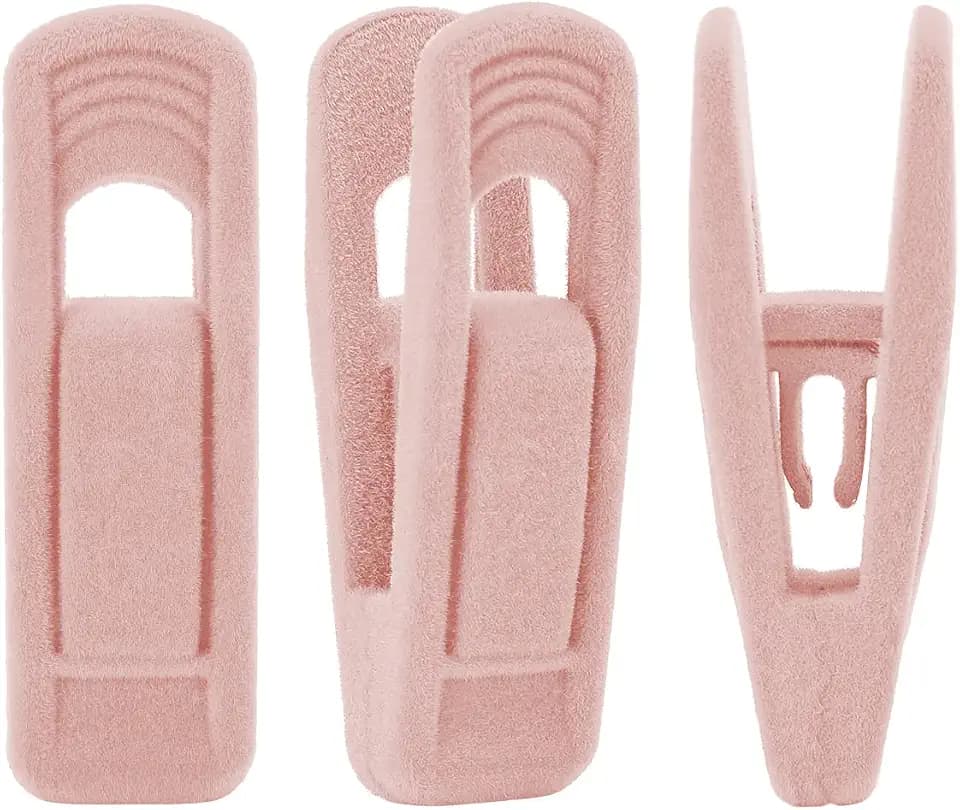 Velvet Hangers Clips for Thin Hangers(20 Pcs, Light Pink)