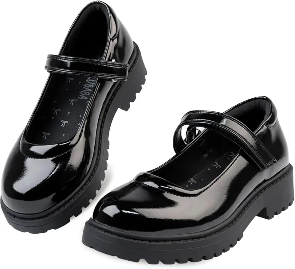 Wulubaba Girls School Shoes, Bow Mary Jane Dress Shoes