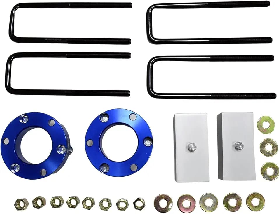 JINGLING 32MM Distanzstücke für die Vorderradaufhängung 51MM Hinterradaufhängungsblöcke Hebesätze für To-yota Hilux Vigo 2004-2019 Kit Erhöhen Adapter Federbeinfeder (vorne und hinten)