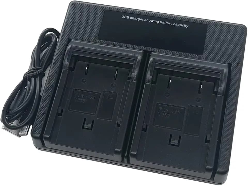 USB Dual Akku Ladegerät für JVC BN-VF707 BN-VF707U BN-VF707US BN-VF714 BN-VF714U BN-VF714US BN-VF733 BN-VF733U BN-VF733US LY34647-002B Everio GZ-M. G GR-D G Z-MG Series Camera