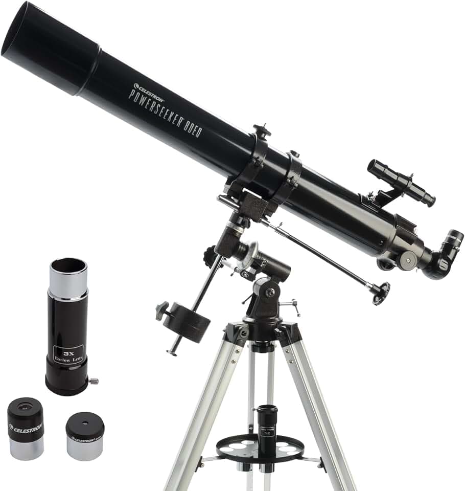 Celestron PowerSeeker 80EQ Refractor Telescope for Moon & Planet Viewing
