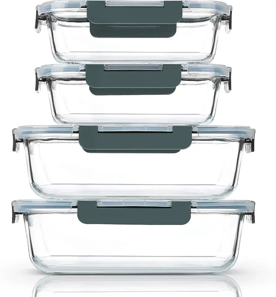 M MCIRCO 80 oz & 36 oz Extra Large Glass Food Storage Containers with Lids