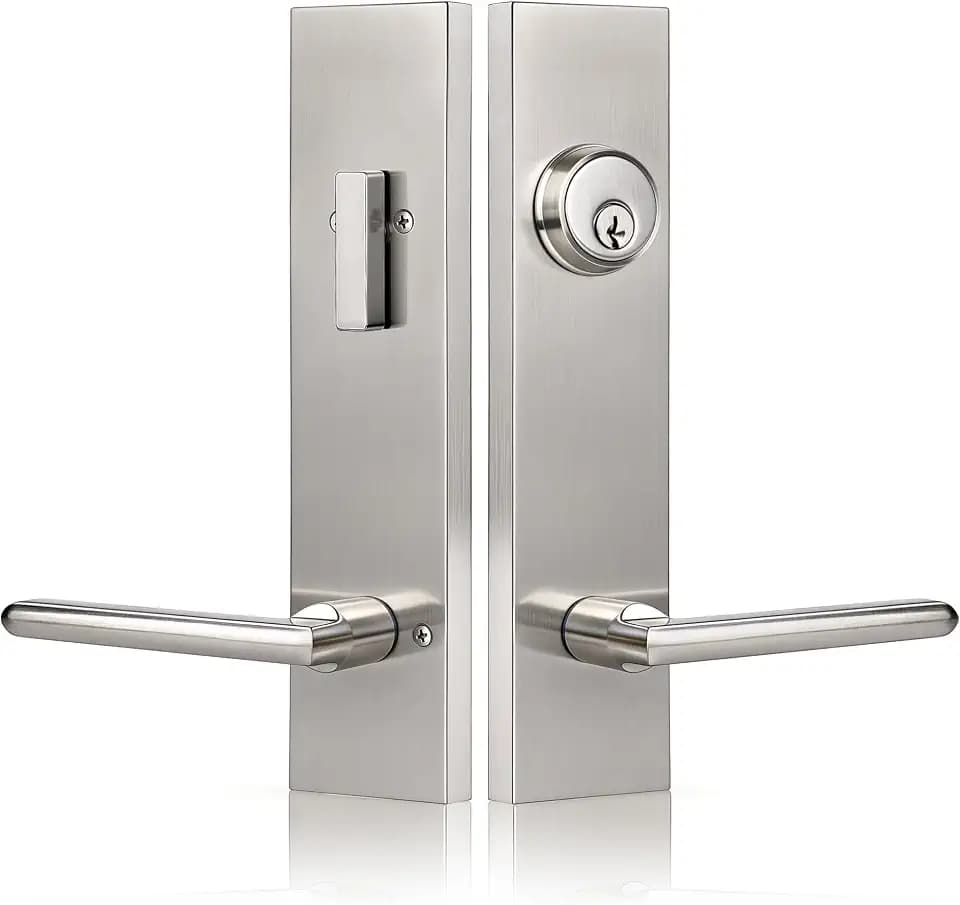 Front Door Handle and Deadbolt Set, Entry Door Lock Set with Deadbolt