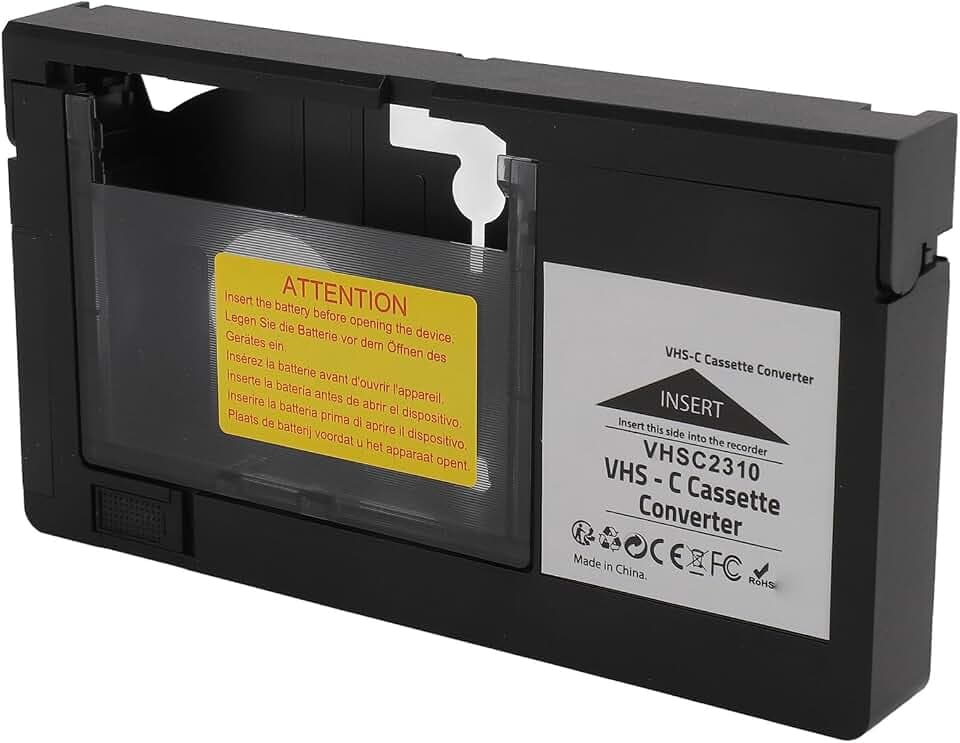 SUNGOOYUE Kassettenkonverter VHS-C S-VHS-Adapter, Nostalgisches EIN Wichtiger Steuerungsvideoadapter für ältere Menschen, Kompatibel mit Verschiedenen Bändern